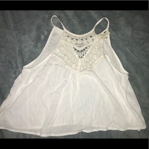 flowy white crop top